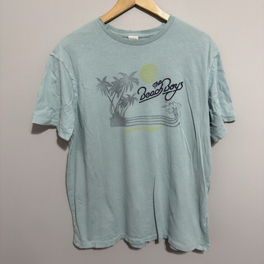 The Beach Boys Surfin Safari T Shirt Mens Large Blue Graphic Band Tee Music